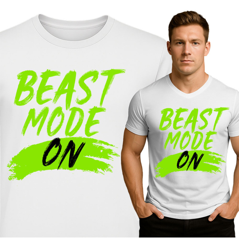 Motivational Fitness Tee - Beast Mode ON