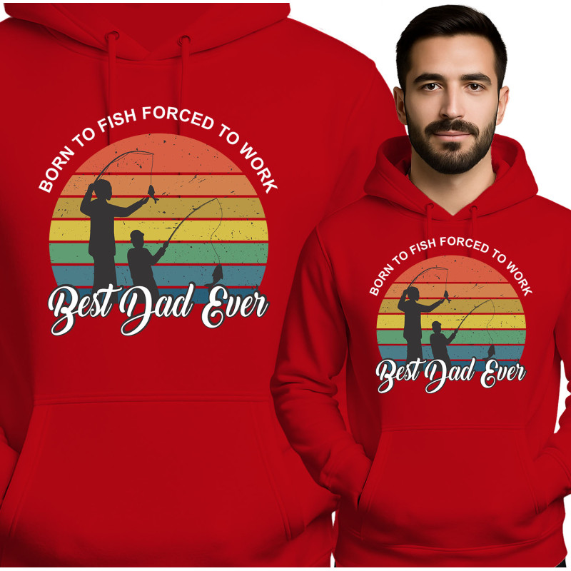 Bluza męska 'Born to Fish - Best Dad Ever'