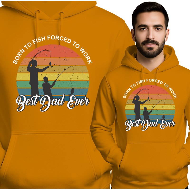 Bluza męska 'Born to Fish - Best Dad Ever'