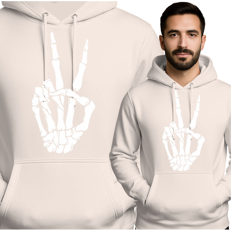 Skeleton Vrede Teken Hoodie