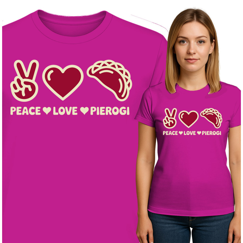 Koszulka damska  'Peace Love Pierogi'