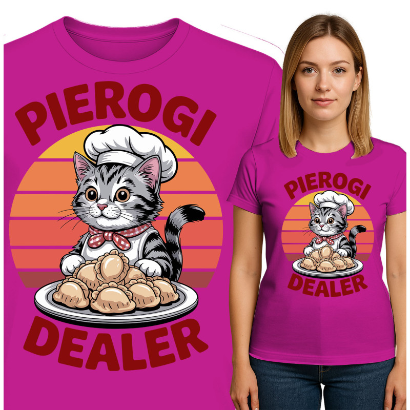 Koszulka damska  'Cat Pierogi Dealer'