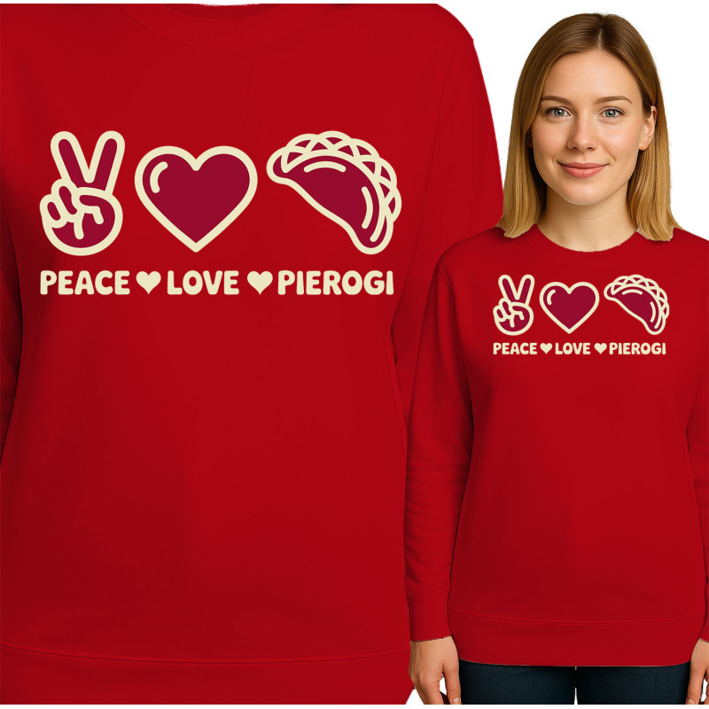 Bluza damska 'Pokój Miłość Pierogi'