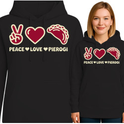Peace, Love en Pierogi Hoodie