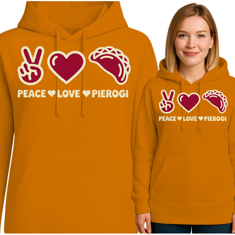 Peace, Love en Pierogi Hoodie
