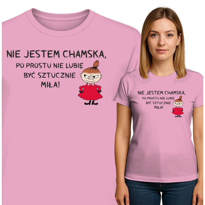 Bluza damska 'NIE JESTEM CHAMSKA, PO PROSTU NIE LUBIE BYĆ SZTUCZNIE MILA'