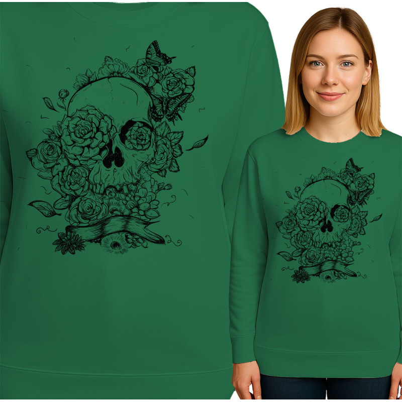 Bluza damska 'Czaszka z Kwiatami'