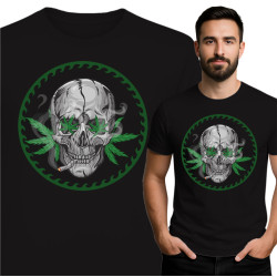 Koszulka Czaszka z dymkiem i zielonym spojrzeniem
