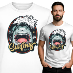 Koszulka Surfing Club z rekinem